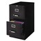 Black Steel 2-Drawer Vertical Filing Cabinet with Lock and Smooth-Glide Drawers